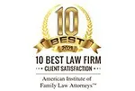 Logo of 2021 10 Best Law Firm for Client Satisfaction