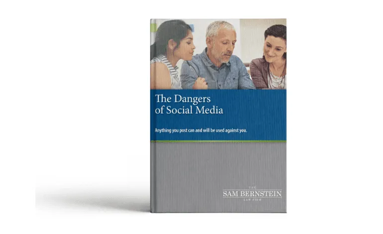 Cover of the “The Dangers of Social Media” e-book from The Sam Bernstein Law Firm