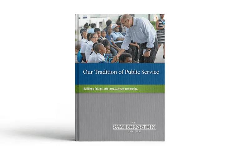 Cover of the “Our Tradition of Public Service” e-book from The Sam Bernstein Law Firm