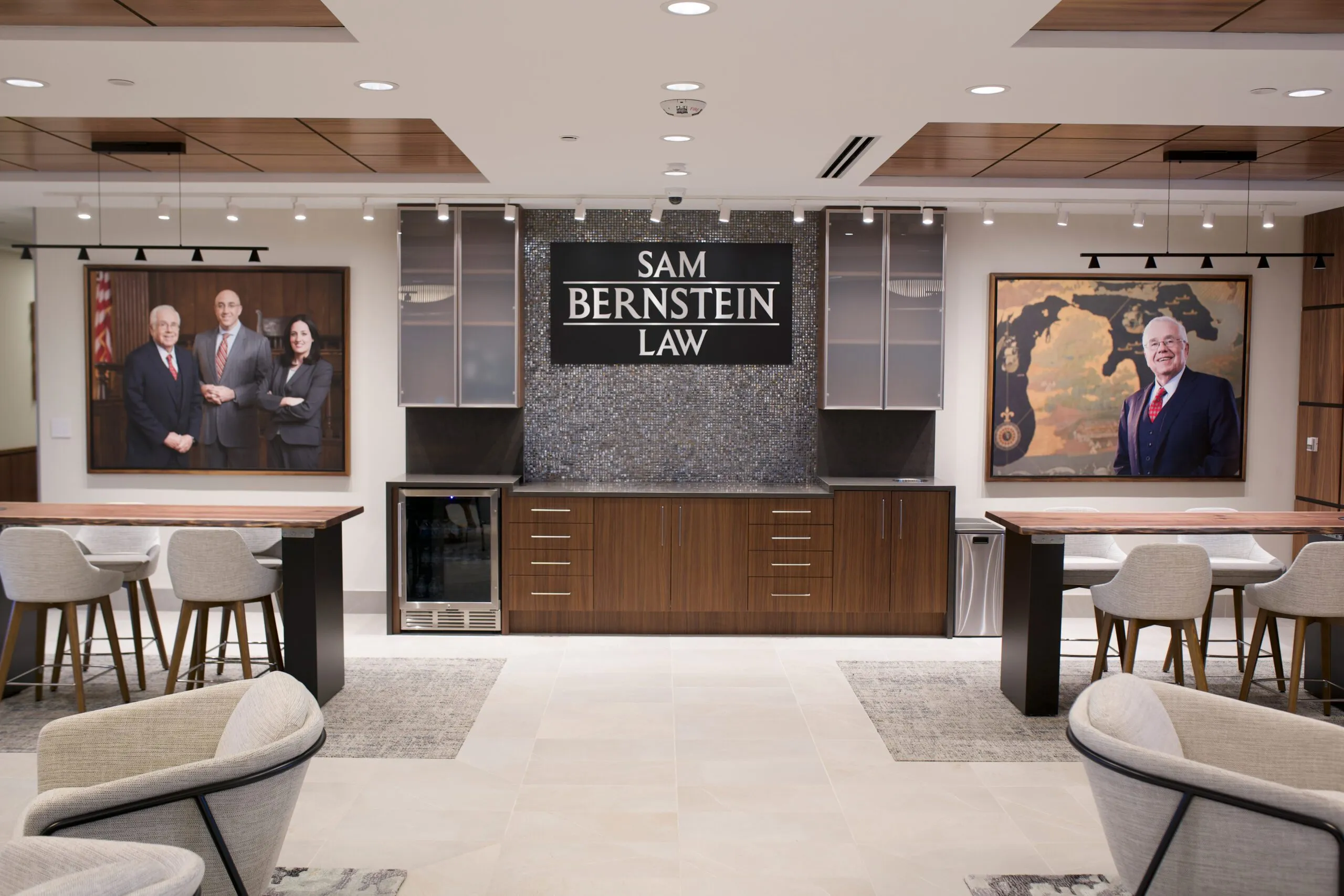 Lobby of The Sam Bernstein Law Firm office in Farmington Hills, Michigan