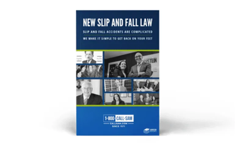 Cover of the “New Slip and Fall Law” e-book from The Sam Bernstein Law Firm