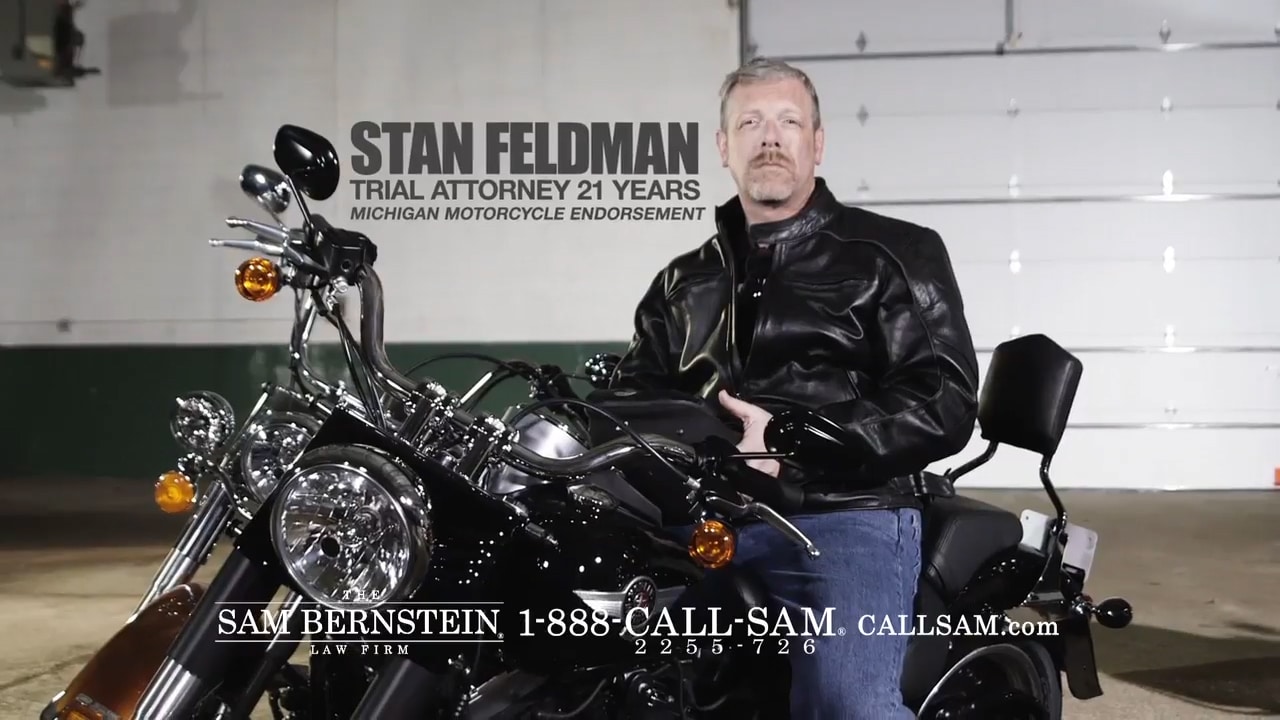 Attorney Stan Feldman on a motorcycle