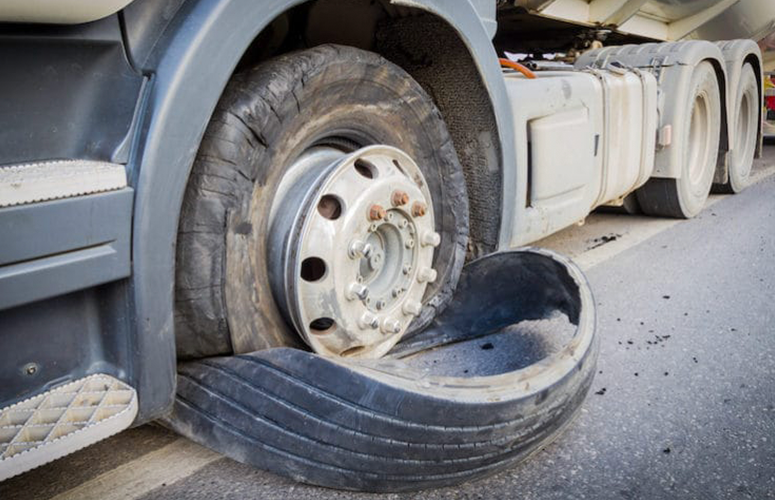 semi-truck flat tire
