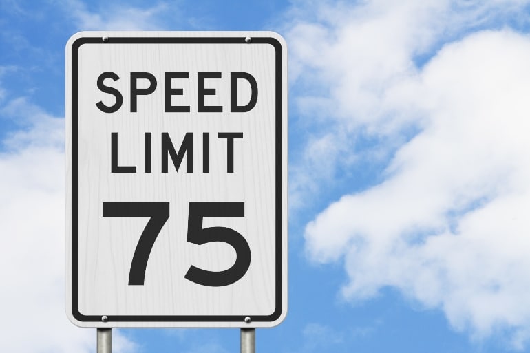 speed limit 75 sign