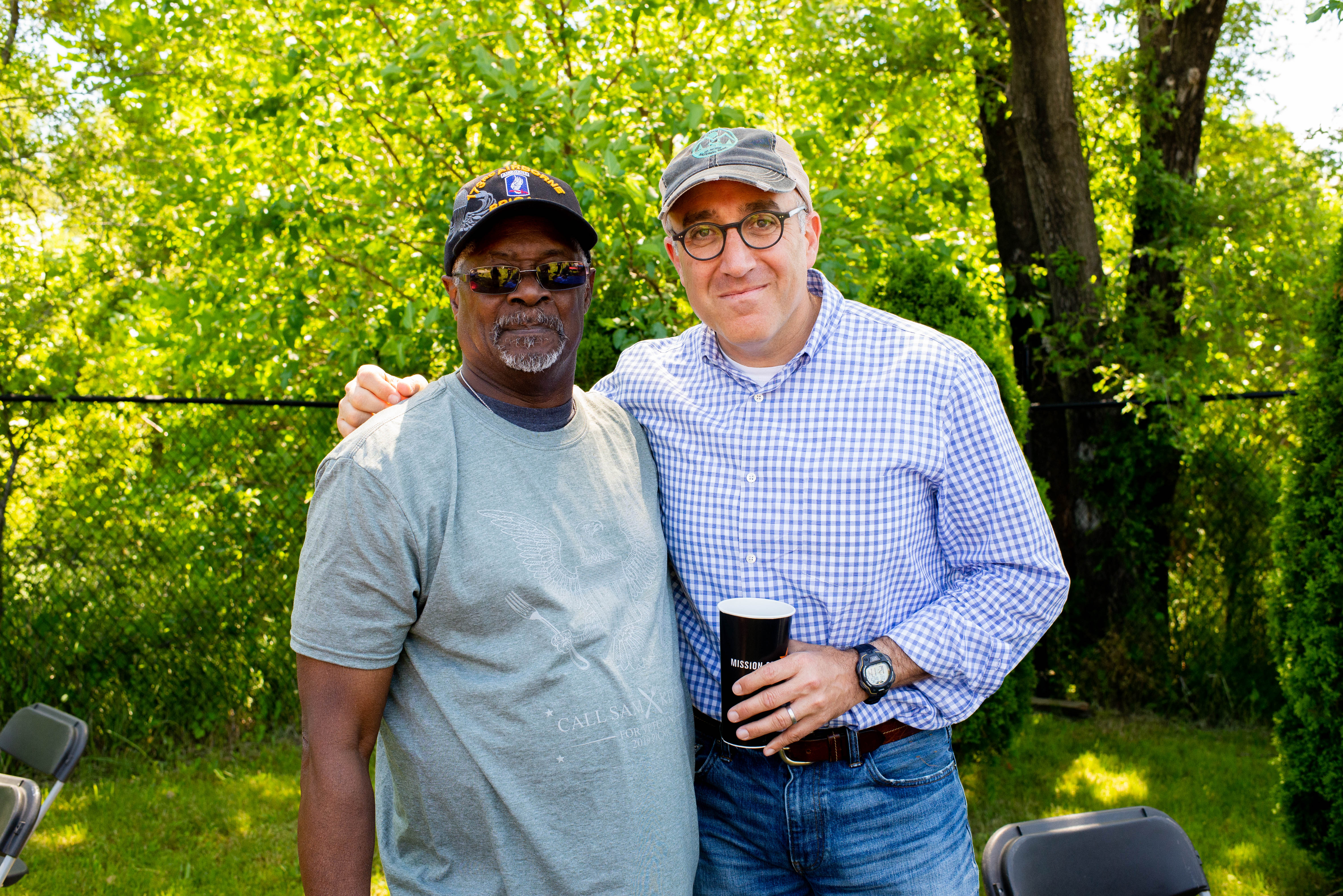 Mark Bernstein Along side military veteran at picnic event