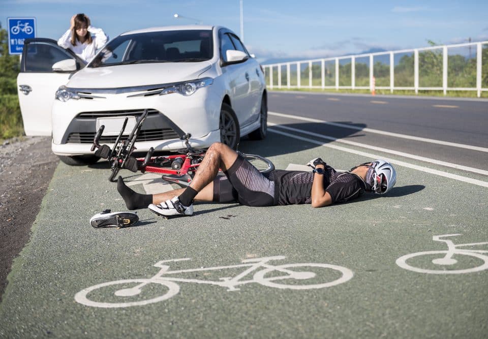 Bicycle Accident where car hit bike in bike lane