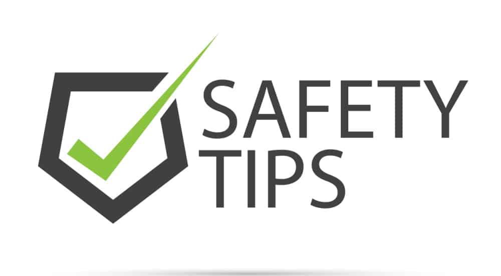 shield with check mark inside next to the words Safety Tips