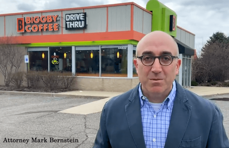 Mark Bernstein in front of coffee shop
