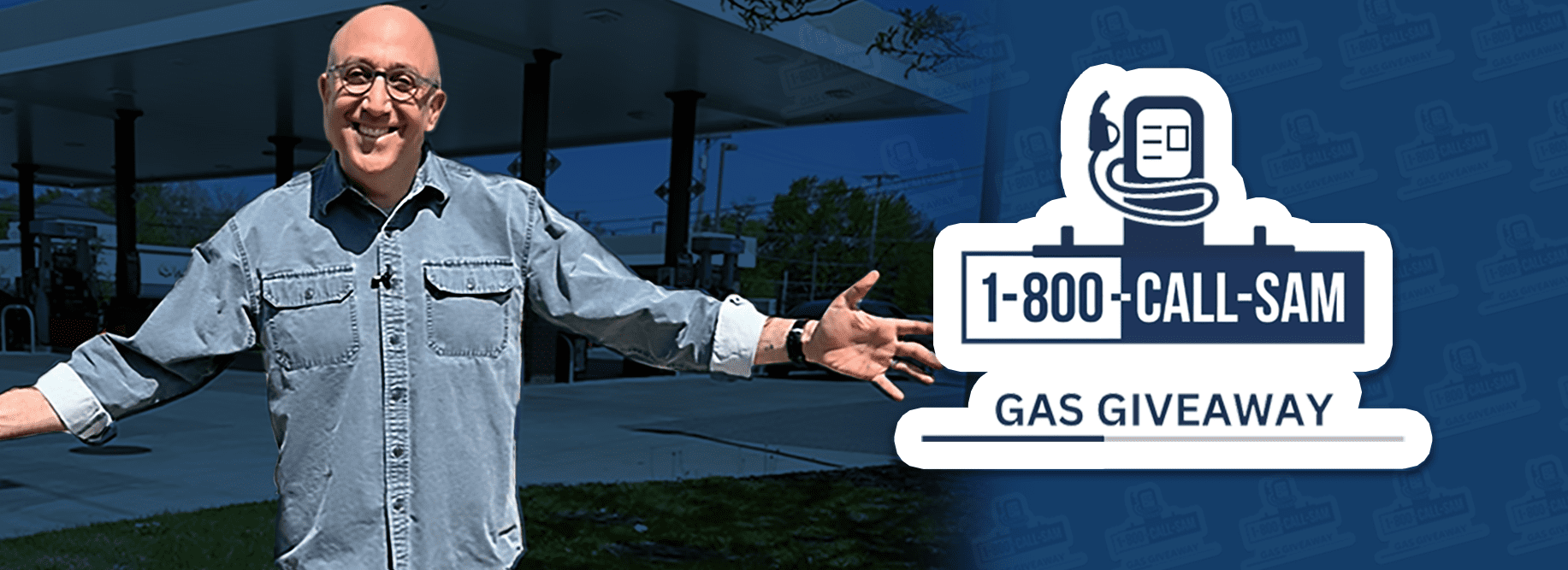 Mark Bernstein at gas giveaway