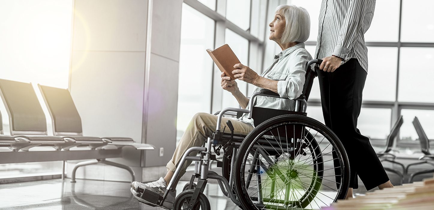 disabled woman in airport