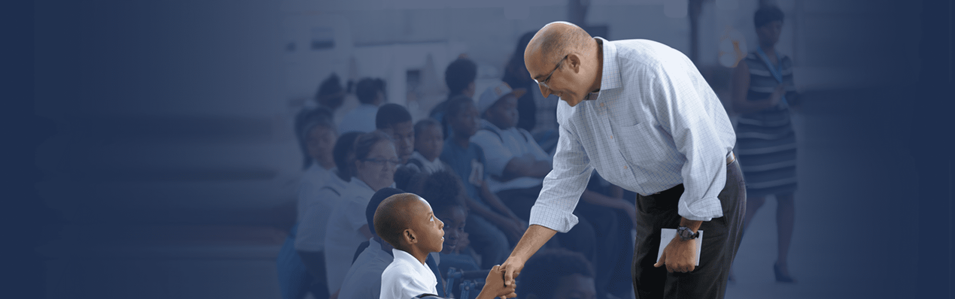 Mark Bernstein meeting school age child