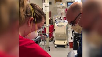 Mark Bernstein giving blood