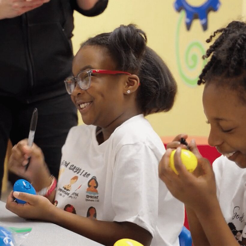 Kids doing arts and crafts