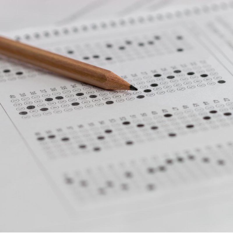 Pencil on scantron card