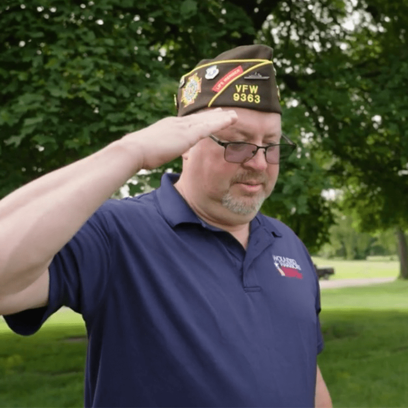 man saluting